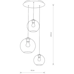 Lampa Wisząca VETRO Czarny Dymiony Szklane Klosze 3xE27 * Nowodvorski Outlet