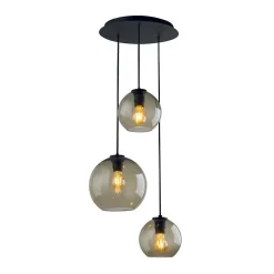 Lampa Wisząca VETRO Czarny Dymiony Szklane Klosze 3xE27 * Nowodvorski Outlet