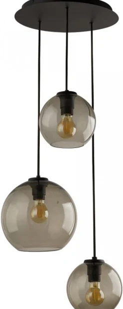Lampa Wisząca VETRO Czarny Dymiony Szklane Klosze 3xE27 * Nowodvorski Outlet