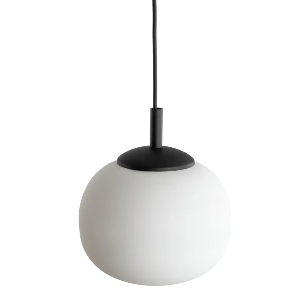 Lampa Wisząca VIBE Czarny Biały Szklany Klosz 1xE27 20cm * TK Lighting Best
