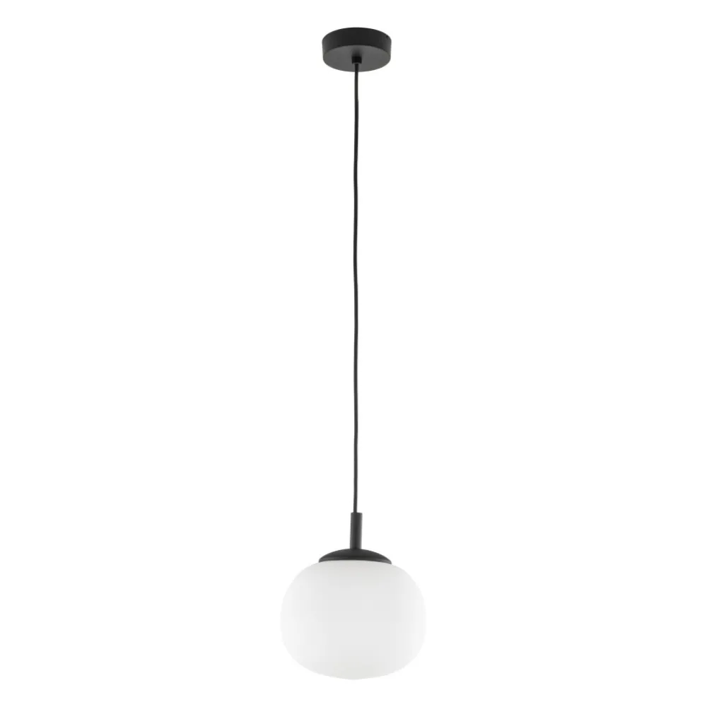 Lampa Wisząca VIBE Czarny Biały Szklany Klosz 1xE27 20cm * TK Lighting Best
