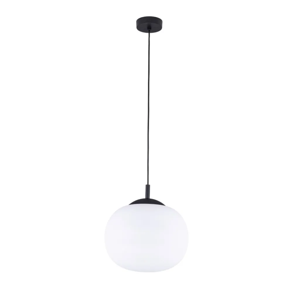 Lampa Wisząca VIBE Czarny Biały Szklany Klosz 1xE27 35cm * TK Lighting Outlet