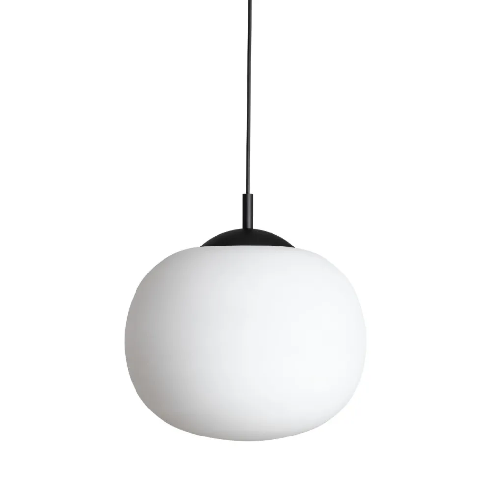 Lampa Wisząca VIBE Czarny Biały Szklany Klosz 1xE27 35cm * TK Lighting Outlet