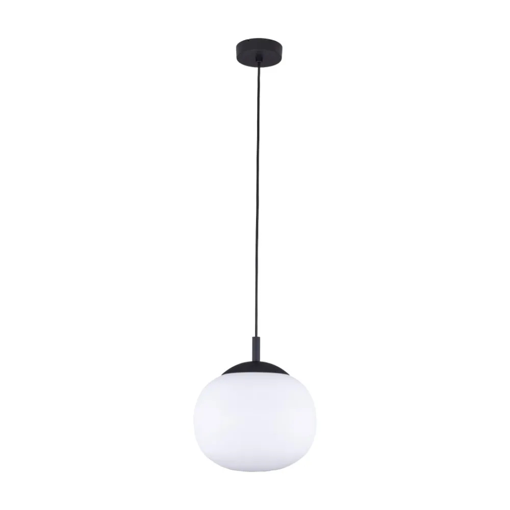 Lampa Wisząca VIBE Czarny Biały Szklany Klosz 1xE27 25cm * TK Lighting Discount