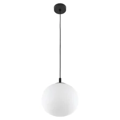 Lampa Wisząca VIBE Czarny Biały Szklany Klosz 1xE27 25cm * TK Lighting Discount