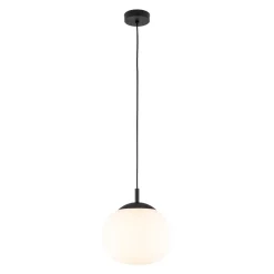 Lampa Wisząca VIBE Czarny Biały Szklany Klosz 1xE27 25cm * TK Lighting Discount