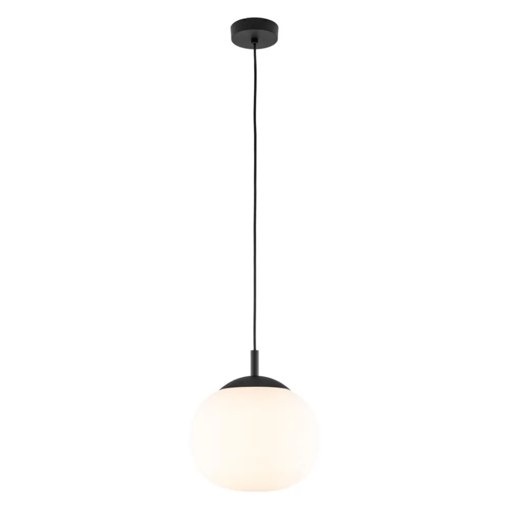 Lampa Wisząca VIBE Czarny Biały Szklany Klosz 1xE27 25cm * TK Lighting Discount