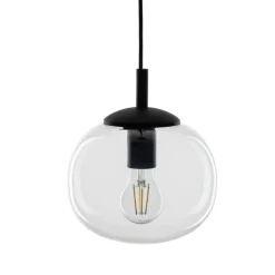 Lampa Wisząca VIBE Czarny Transparentny Szklany Klosz 1xE27 20cm * TK Lighting New