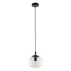Lampa Wisząca VIBE Czarny Transparentny Szklany Klosz 1xE27 20cm * TK Lighting New