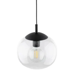 Lampa Wisząca VIBE Czarny Transparentny Szklany Klosz 1xE27 35cm * TK Lighting Online