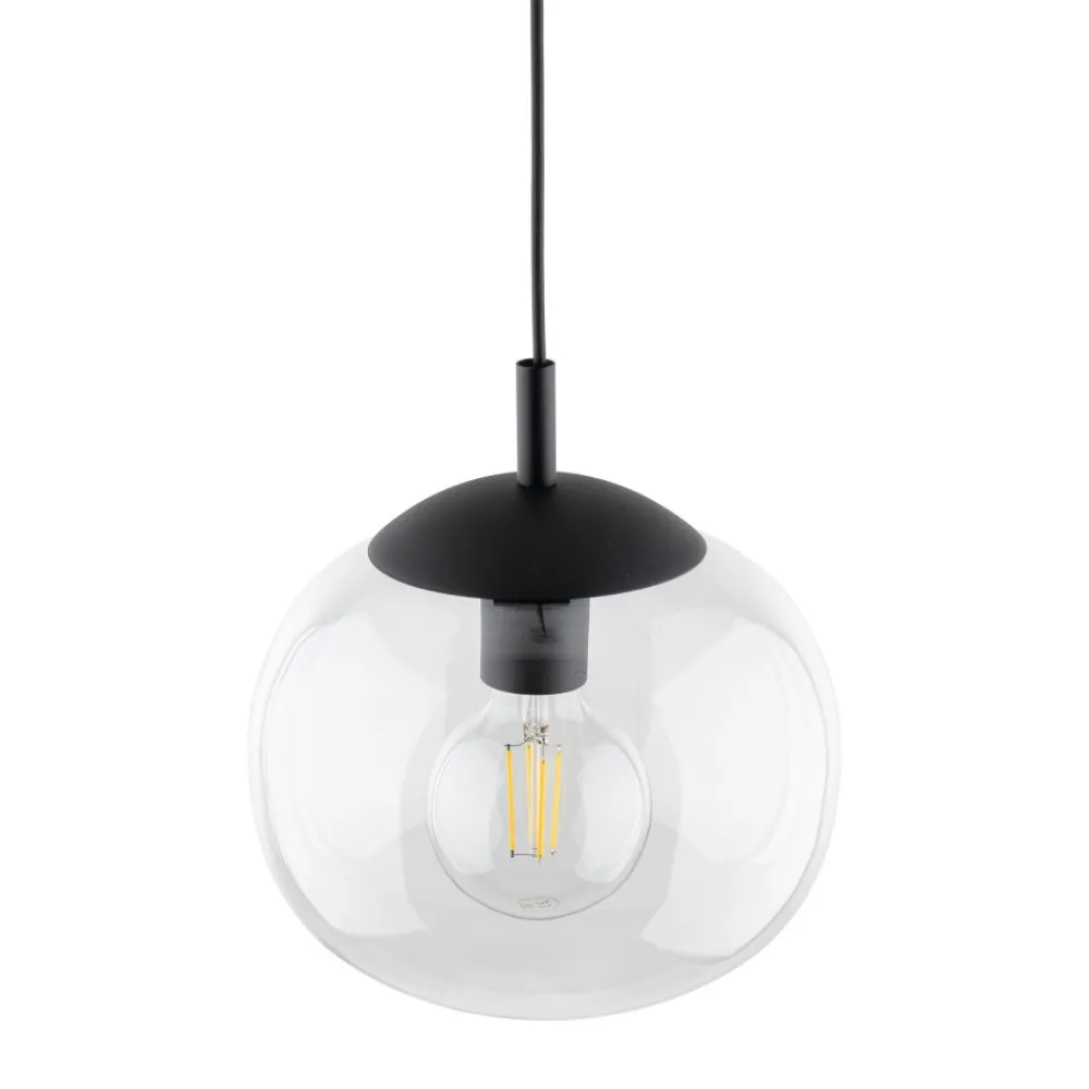 Lampa Wisząca VIBE Czarny Transparentny Szklany Klosz 1xE27 35cm * TK Lighting Online