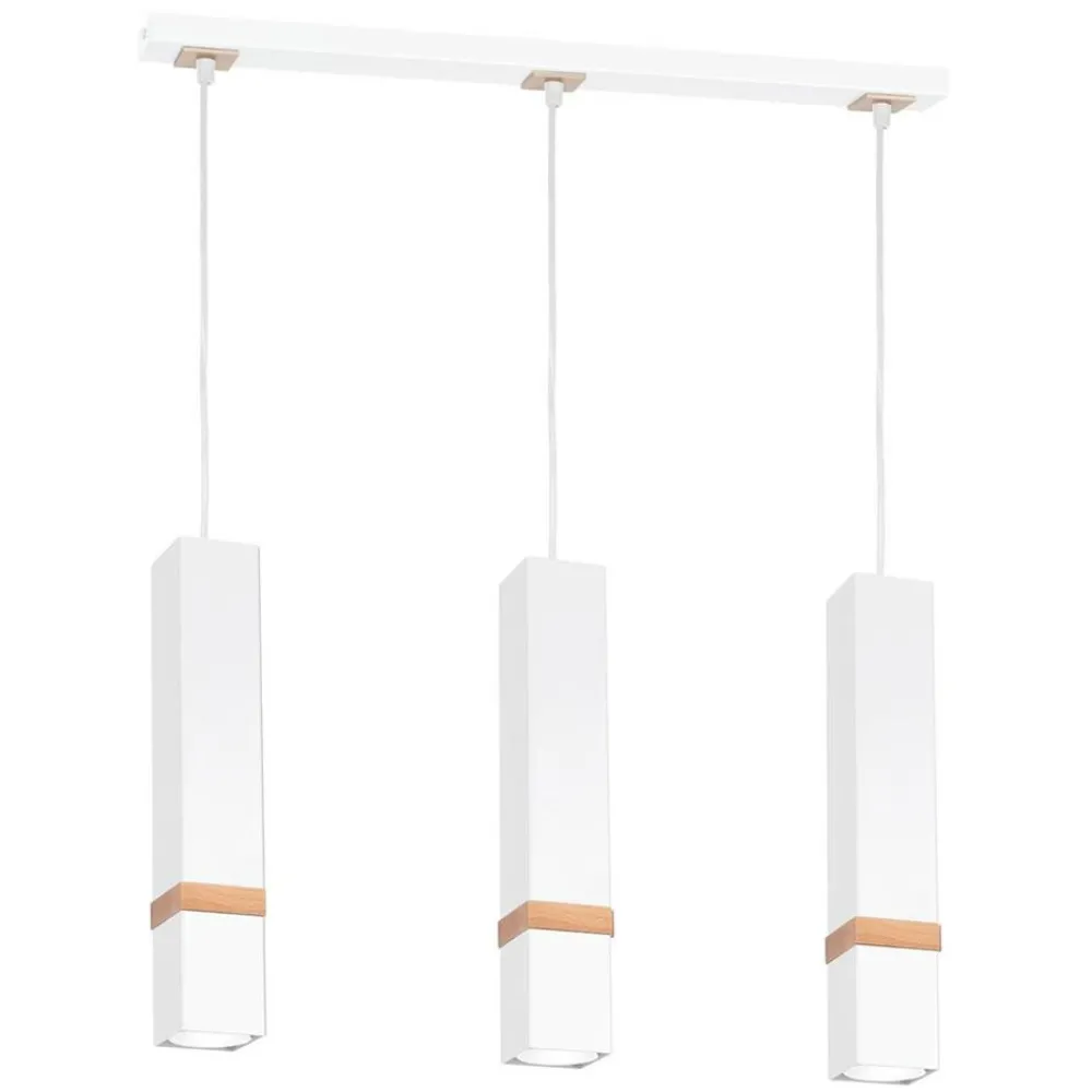 Lampa wisząca VIDAR Biały Brązowy 3xGU10 * Eko-light Hot