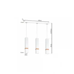 Lampa wisząca VIDAR Biały Brązowy 3xGU10 * Eko-light Hot