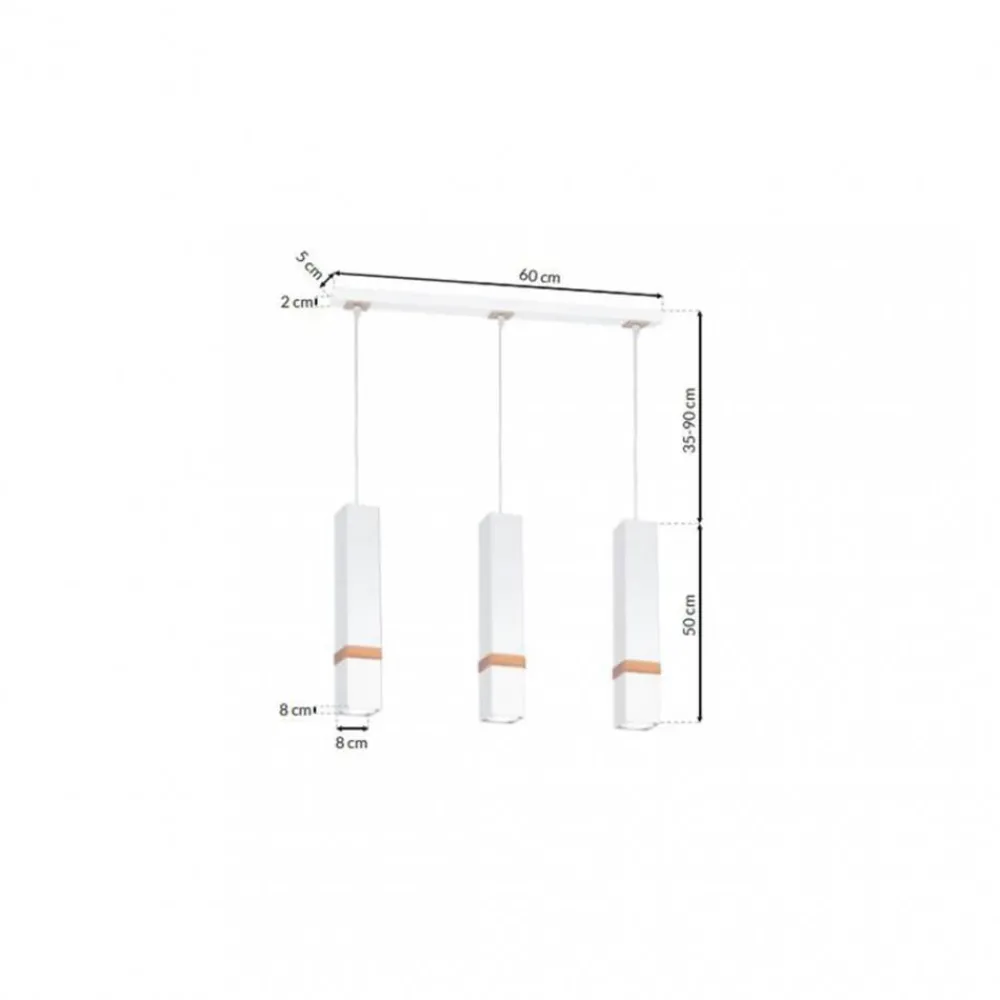 Lampa wisząca VIDAR Biały Brązowy 3xGU10 * Eko-light Hot