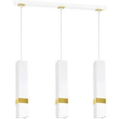 Lampa Wisząca VIDAR Biały Złoty 3xGU10 * Eko-light Online
