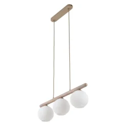 Lampa wisząca VIRLO beżowa klosz biały 3xE14 * TK Lighting Clearance