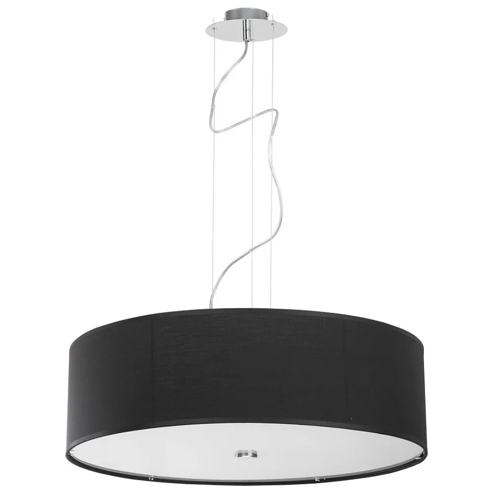 Lampa Wisząca VIVIANE Czarny Biały Abażur Szkło 3xE27 63cm * Nowodvorski Sale