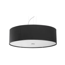 Lampa Wisząca VIVIANE Czarny Biały Abażur Szkło 3xE27 63cm * Nowodvorski Sale
