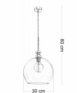 Lampa Wisząca VIX Srebrny Biały Szklany Klosz 1xE27 30 cm * Jupiter Outlet