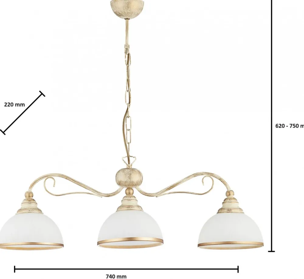 Lampa Wisząca XSARA Patyna Biały Szklane Klosze 3xE27 * Jupiter Hot