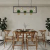 Lampa Wisząca z kwietnikiem FLORES Czarny Złoty 4xE27 Zestaw z doniczkami