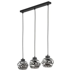 Lampa Wisząca ZULIA Czarny Listwa Szklane Klosze 3xE27 * TK Lighting Clearance