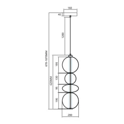 Lampa Wsząca DAPHNE Złoty Szklany Klosz 36W LED 20cm * Eko-light Sale