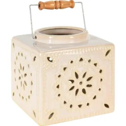 Lampion ceramiczny – kolor jasny beż 16 cm