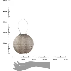 Lampion solarny Round 20 Light Taupe