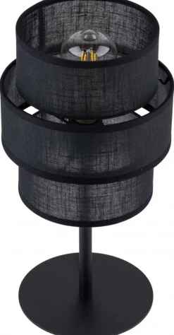 Lampka Nocna CALISTO Czarny Abażur 38cm