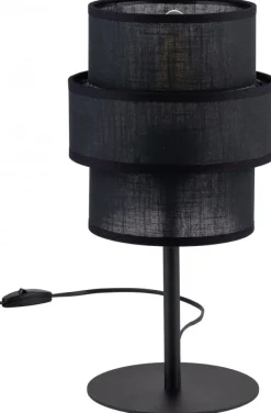 Lampka Nocna CALISTO Czarny Abażur 38cm