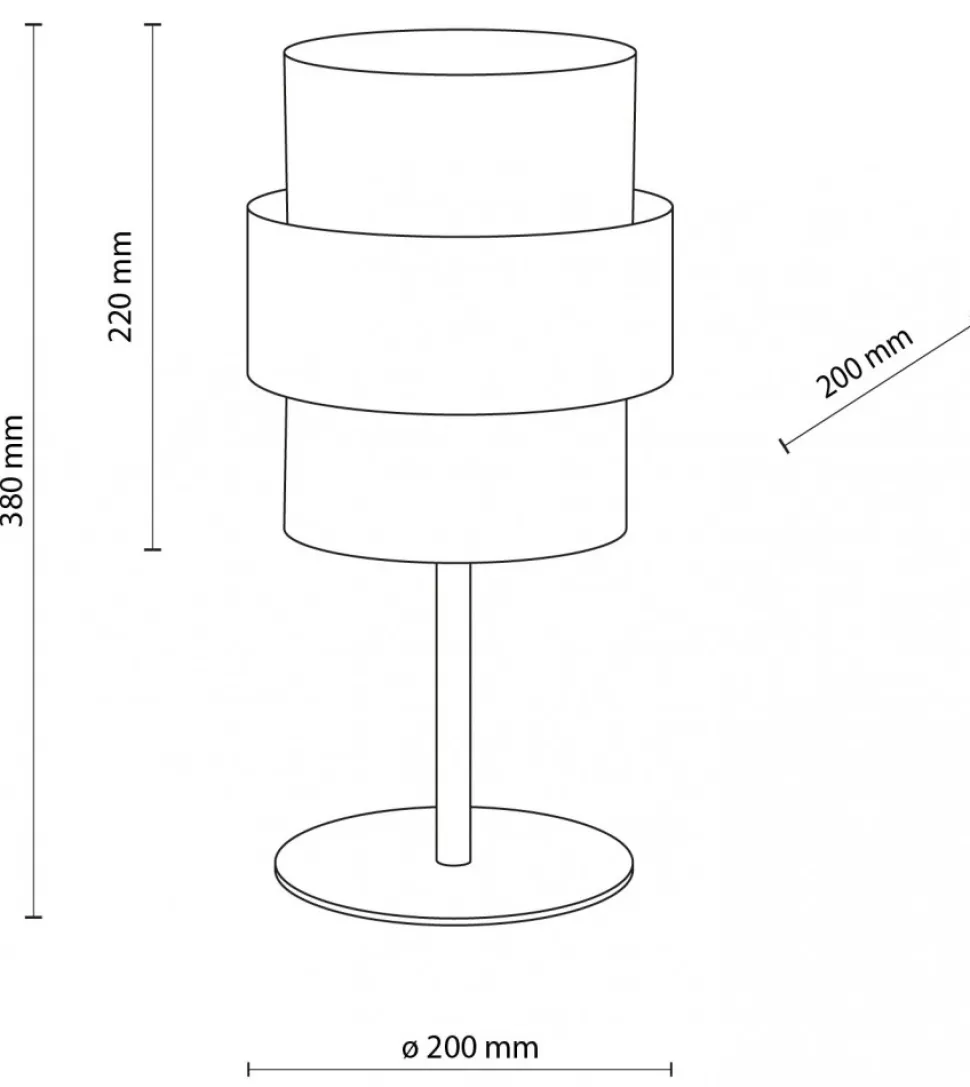 Lampka Nocna CALISTO Czarny Abażur 38cm