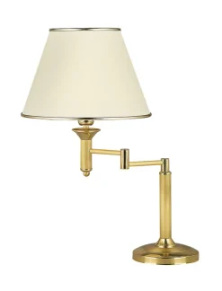 Lampka Nocna CLASSIC Złoty Ecru Abażur Regulowana 1xE27 56cm