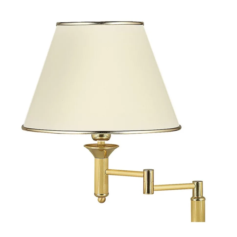 Lampka Nocna CLASSIC Złoty Ecru Abażur Regulowana 1xE27 56cm