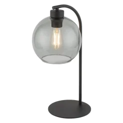 Lampka Nocna CUBUS Czarny Grafitowy Szklany Klosz 46cm