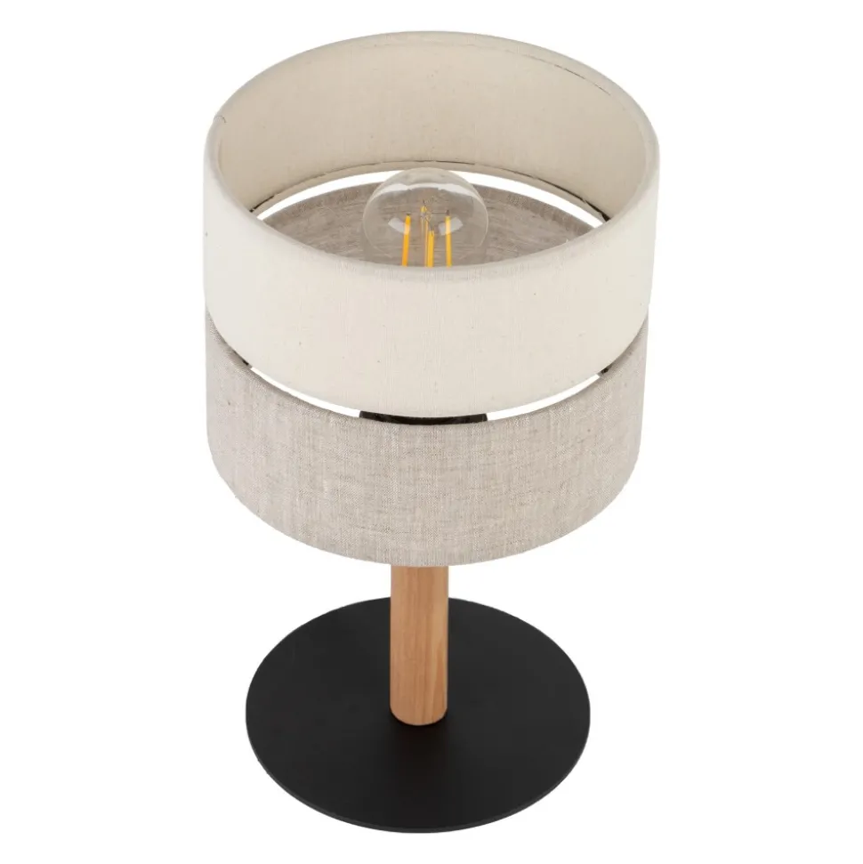 Lampka Nocna ECO Brązowy Beżowy Abażur 34cm