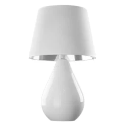 Lampka Nocna LACRIMA Biały Srebrny Abażur 67cm