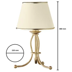 Lampka Nocna LAURA Patyna Ecru Abażur 1xE27 38 cm
