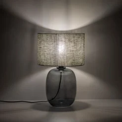 Lampka Nocna MELODY Grafitowy Zielony Abażur 48cm