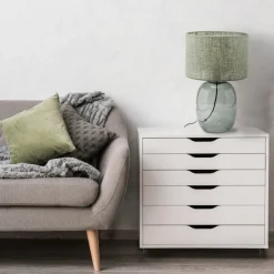 Lampka Nocna MELODY Grafitowy Zielony Abażur 48cm