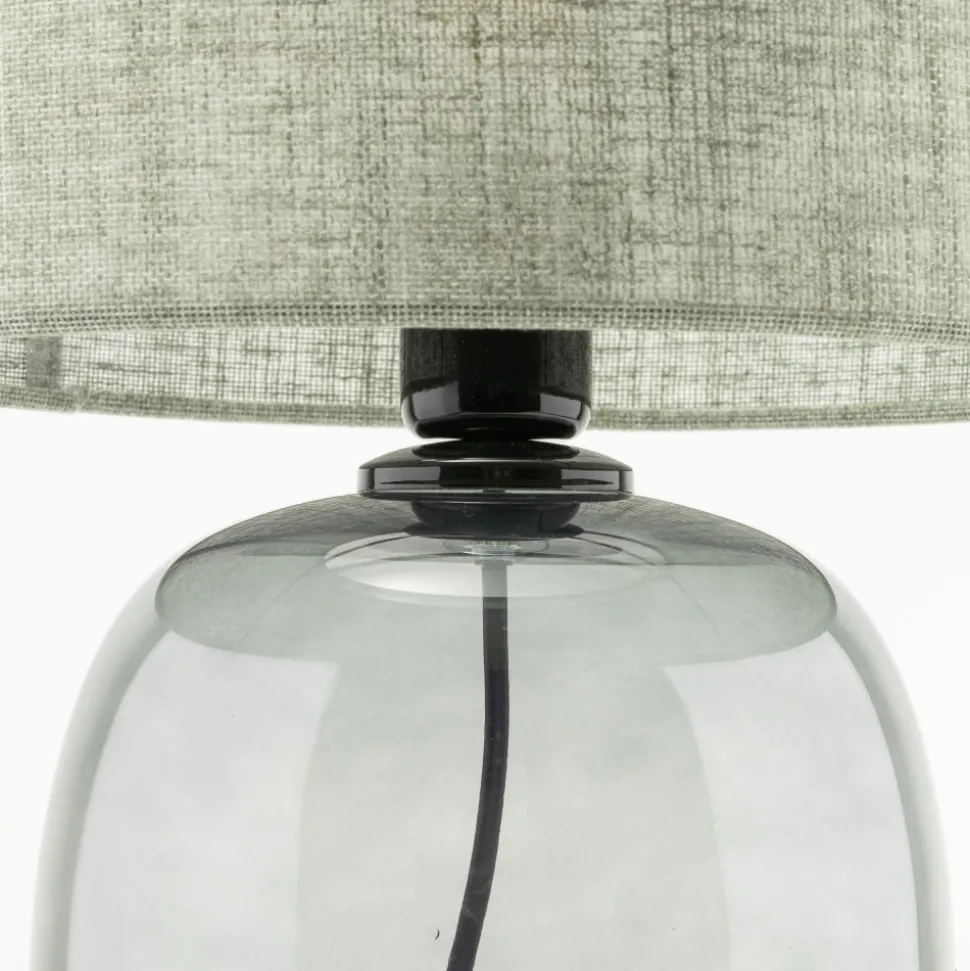 Lampka Nocna MELODY Grafitowy Zielony Abażur 48cm