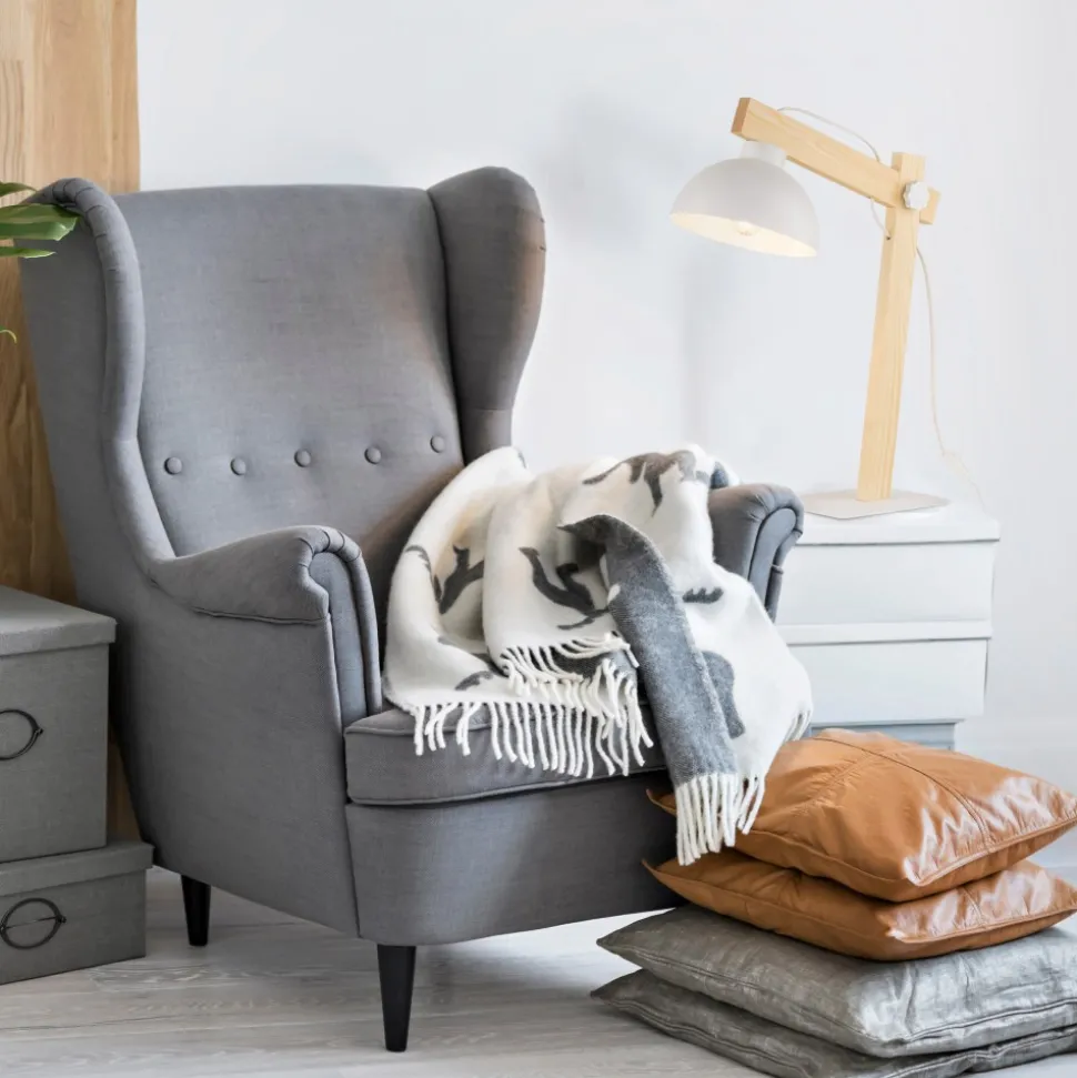Lampka Nocna OSLO Biały Metalowy Klosz 52cm
