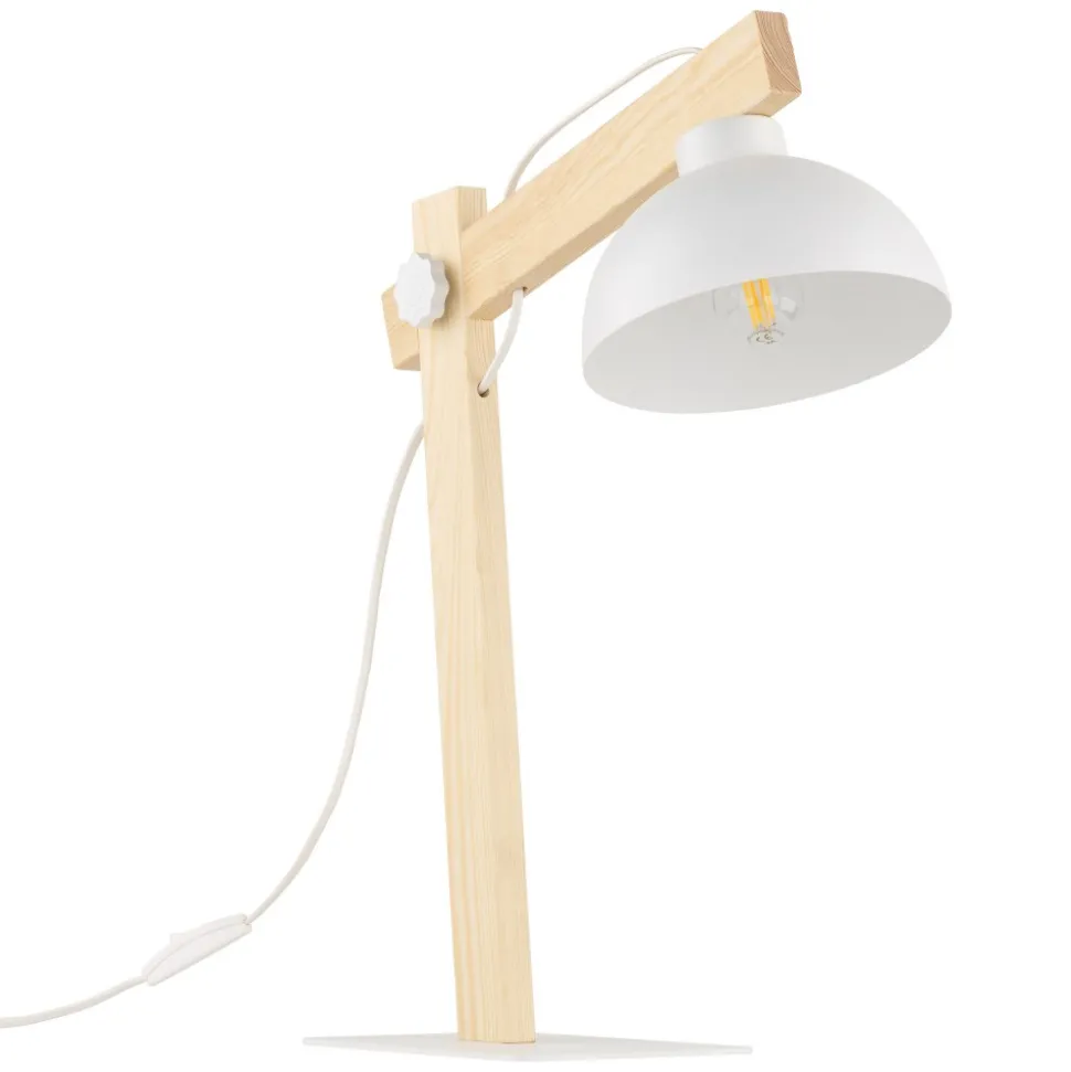 Lampka Nocna OSLO Biały Metalowy Klosz 52cm