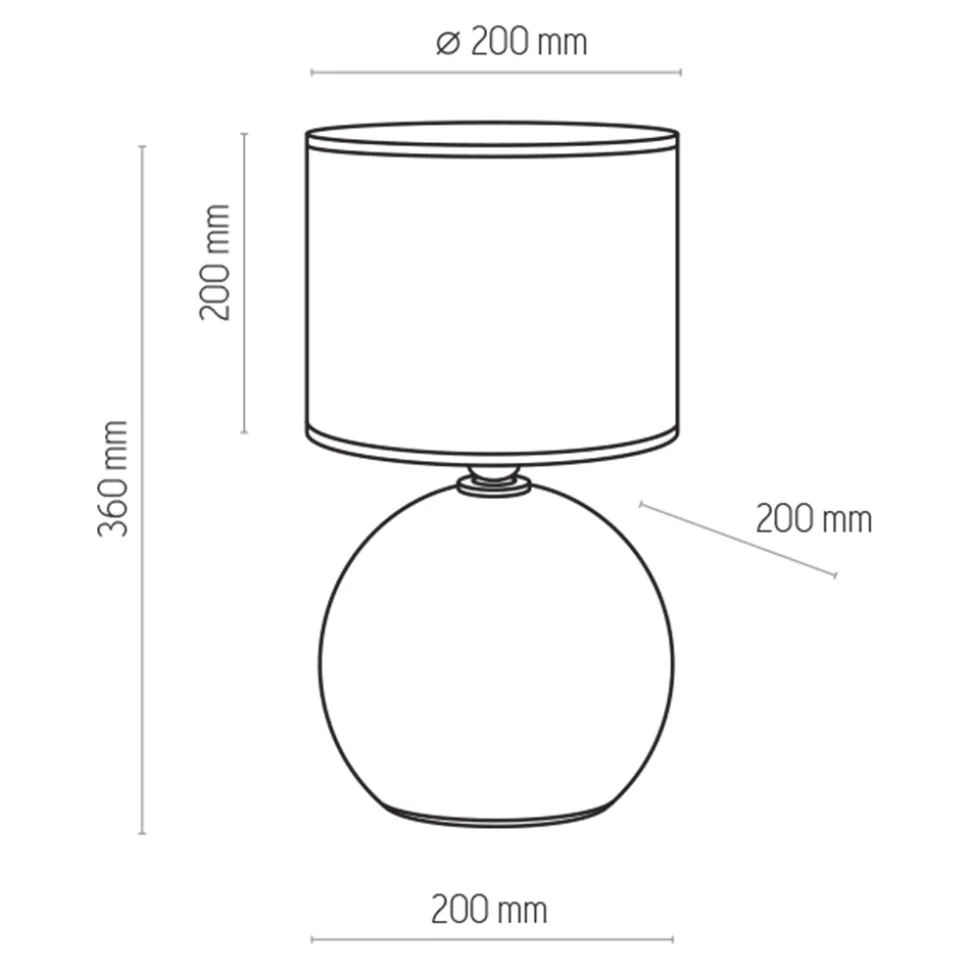 Lampka Nocna PALLA Czarny Abażur 36 cm