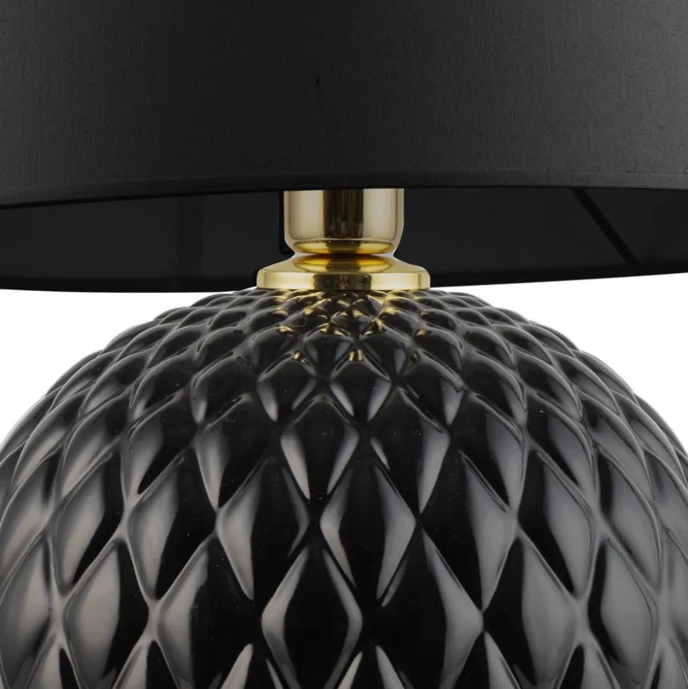 Lampka Nocna SANTANA Czarny Abażur 60 cm