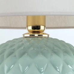 Lampka Nocna SANTANA Miętowy Beżowy Abażur 60cm