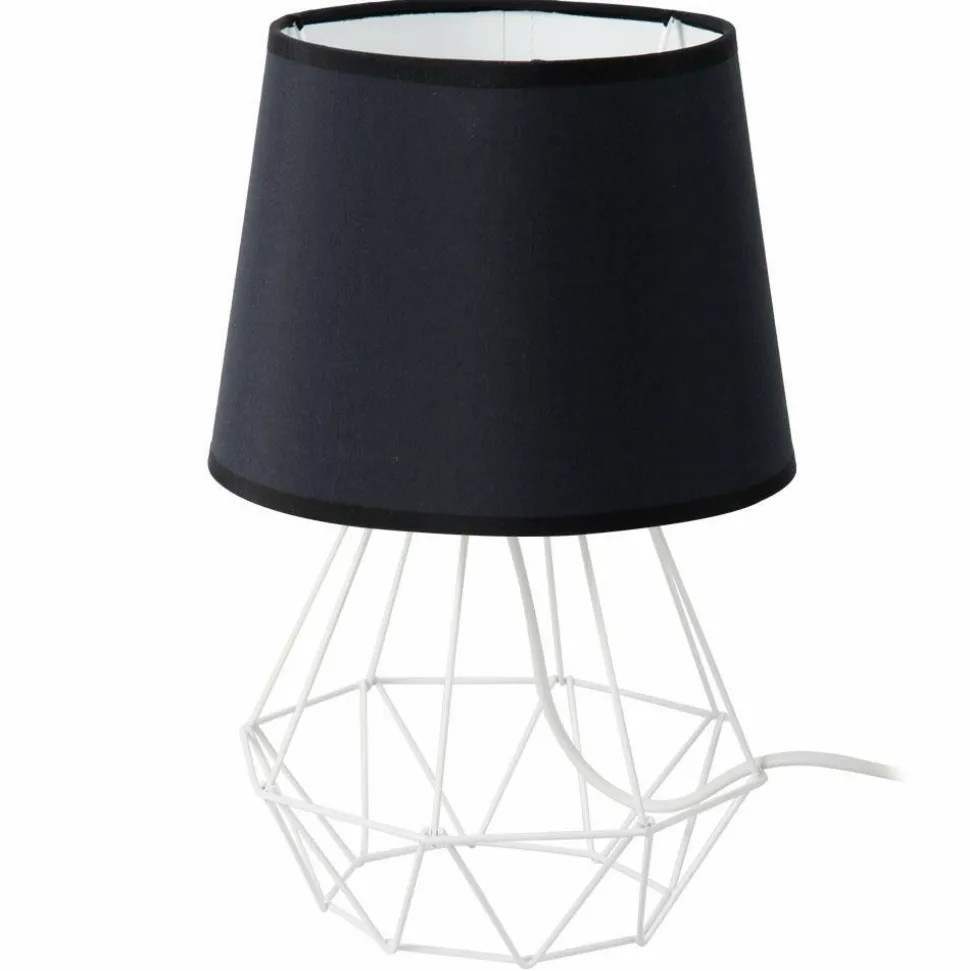 Lampka nocna stołowa Diament biel czerń