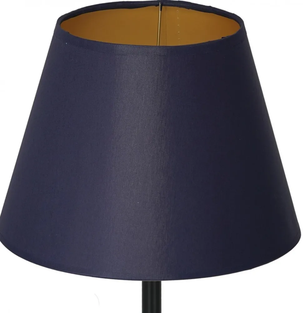 Lampka Stołowa ARDEN Niebieski Złoty Abażur Stożek 1xE27 33cm