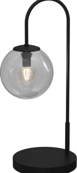 Lampka Stołowa CAMBRIDGE Czarny Szklany Klosz 1xE14 52cm