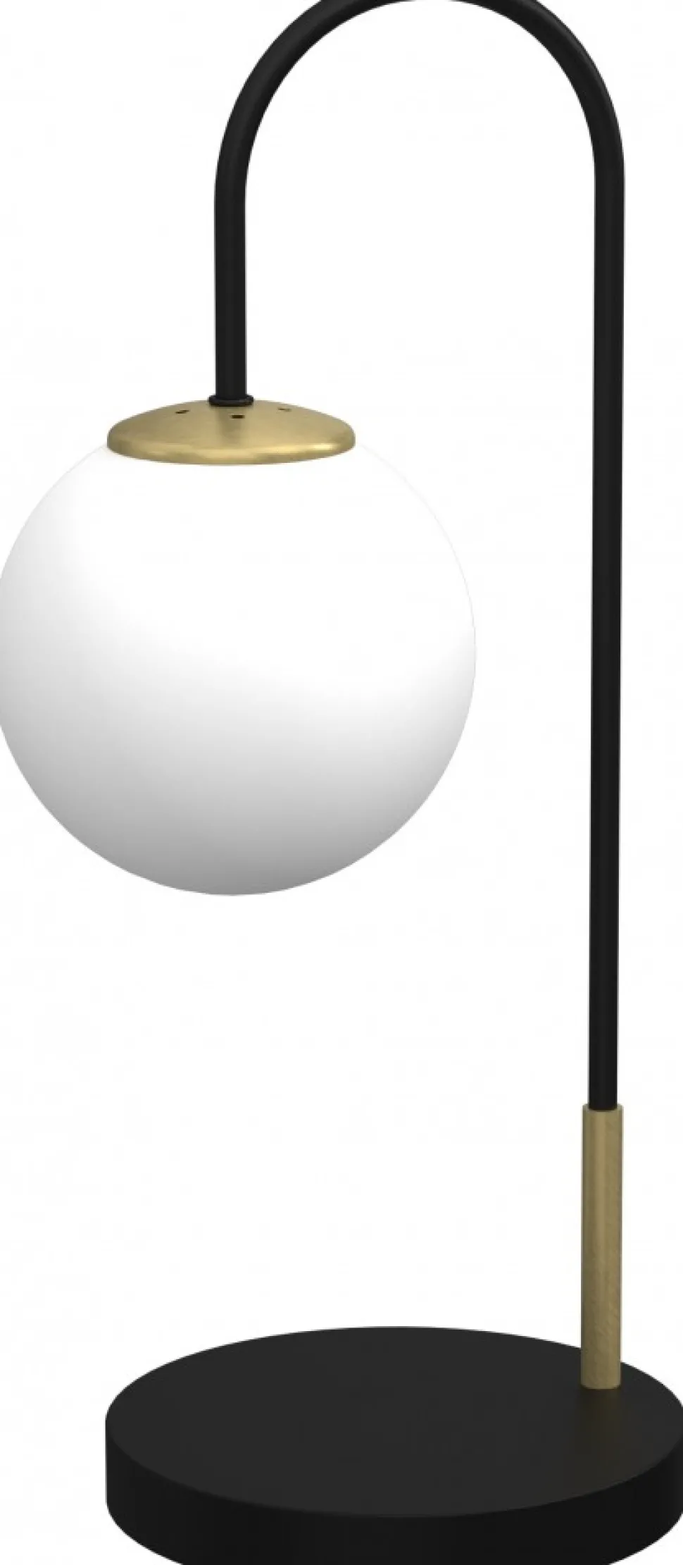 Lampka Stołowa CAMBRIDGE Czarny Złoty Szklany Klosz 1xE14 52cm